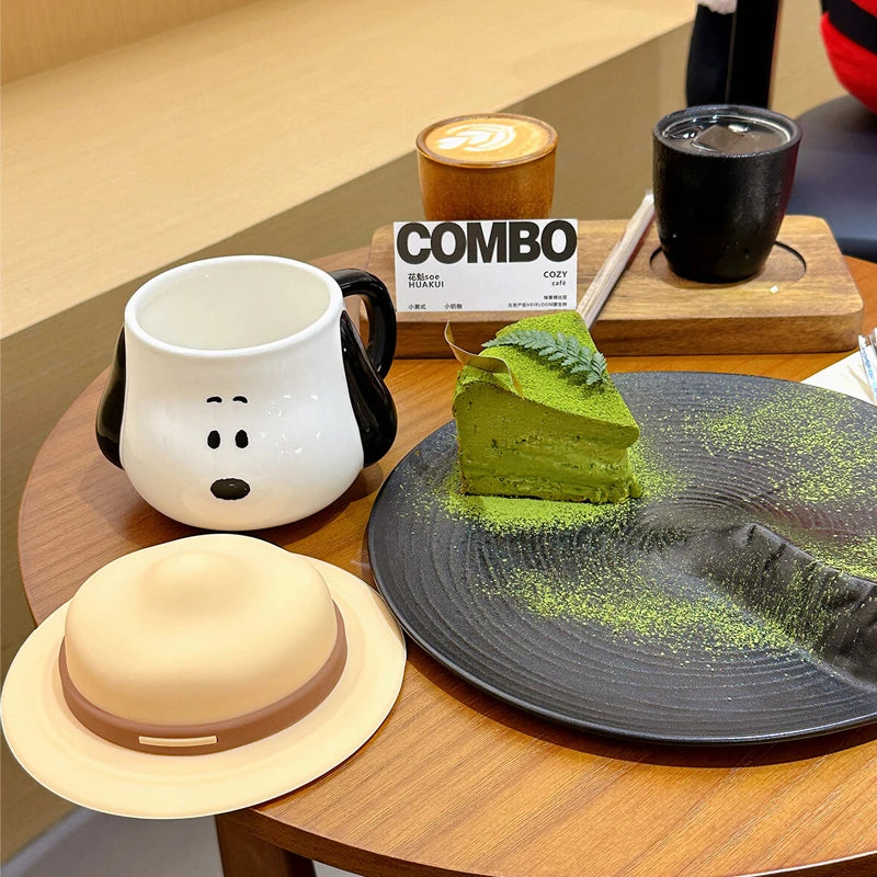 500ml Straw Hat Ceramic Mug Snoopy Cup
