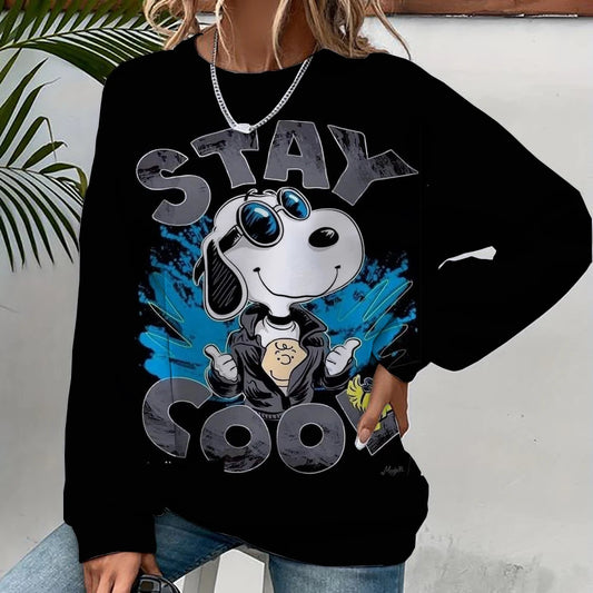Cartoon Print Sweatshirt Crewneck Snoopy Hoodie