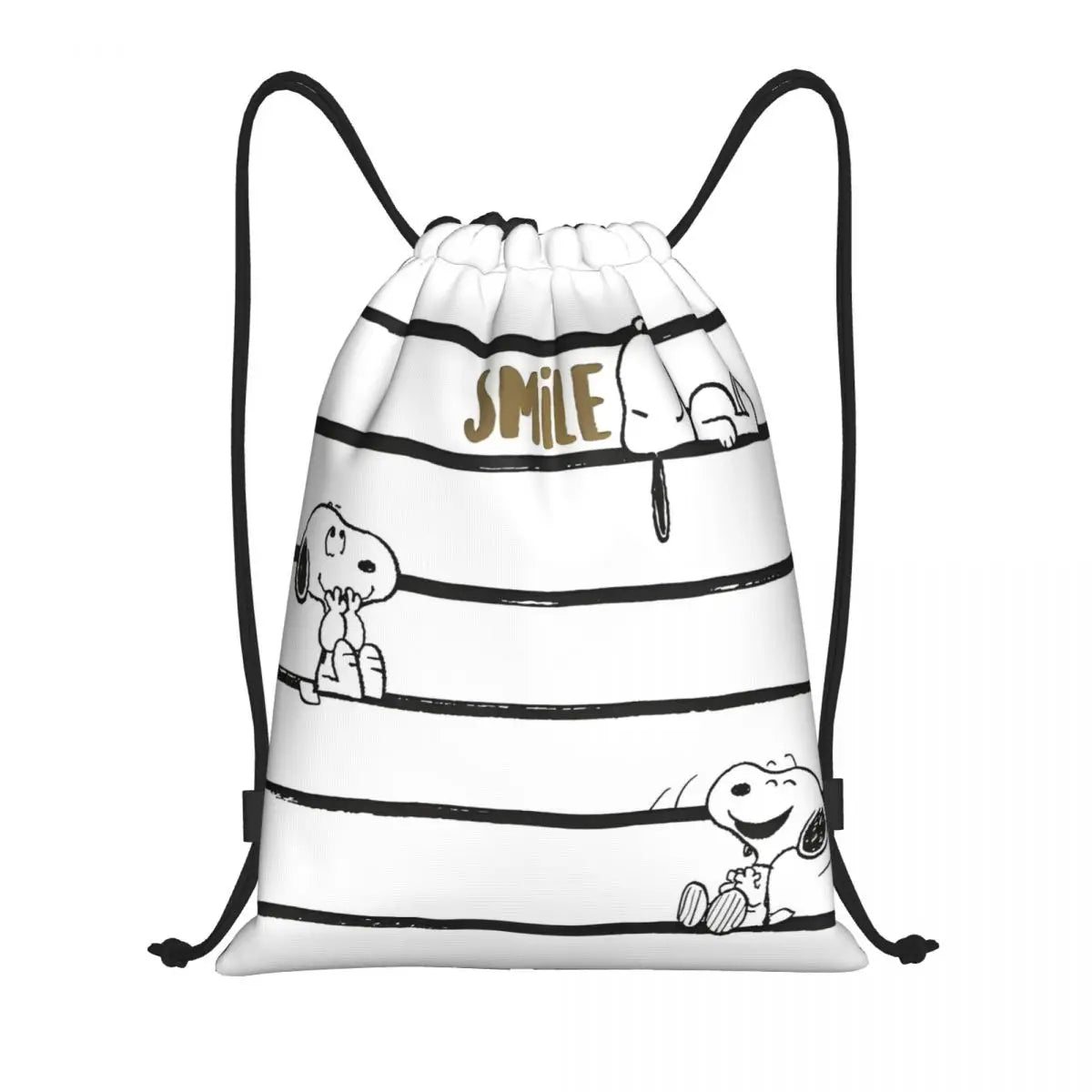 Snoopy Backpack Drawstring Sack Christmas Polyester