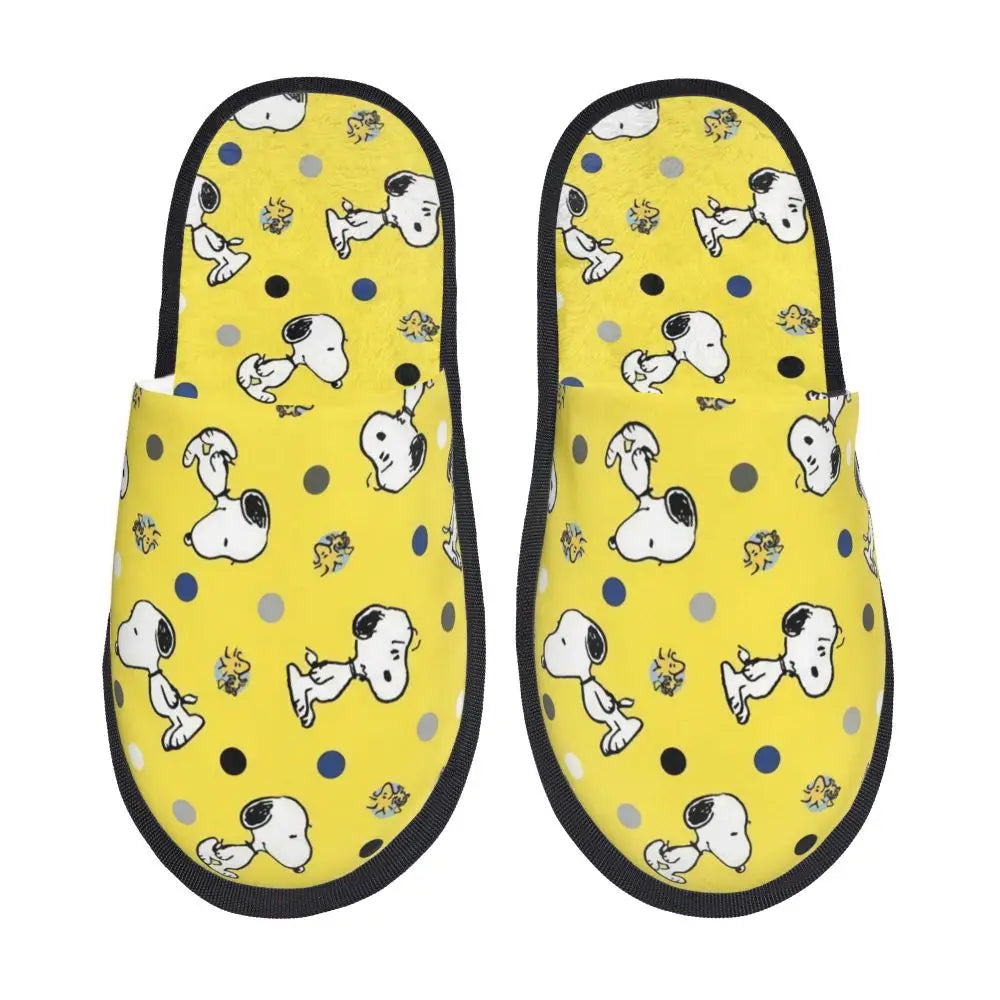 Memory Foam Pattern Slippers Faux Fur Snoopy Slippers