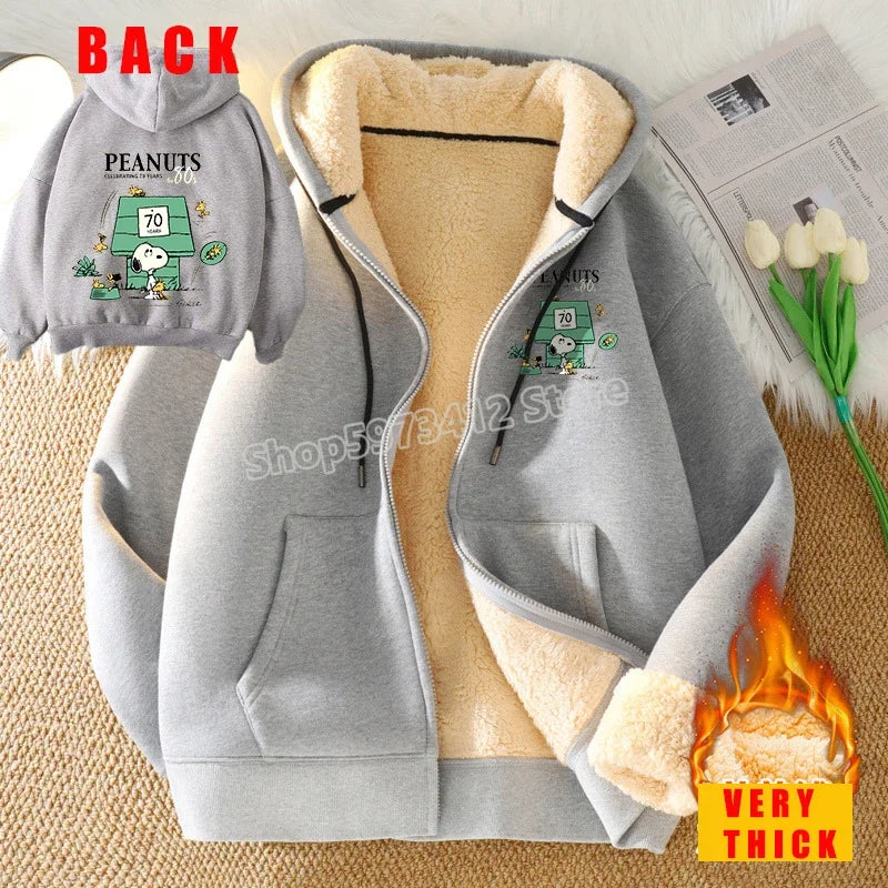 Zip Up Warm Cozy Snoopy Hoodie