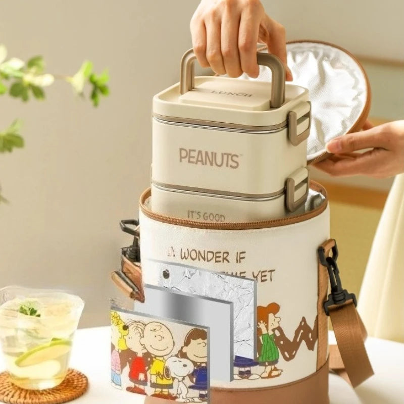 Stainless Steel Bento Box 2 Tier 500ml Snoopy Luch Box