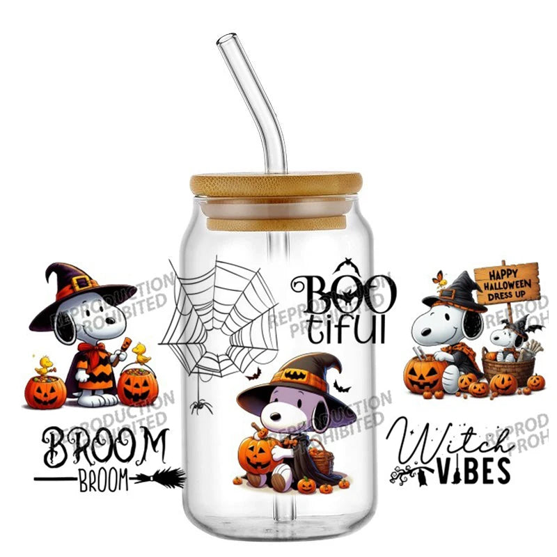 16oz Snoopy Cup UV DTF Transfer Waterproof Snoopy Cup