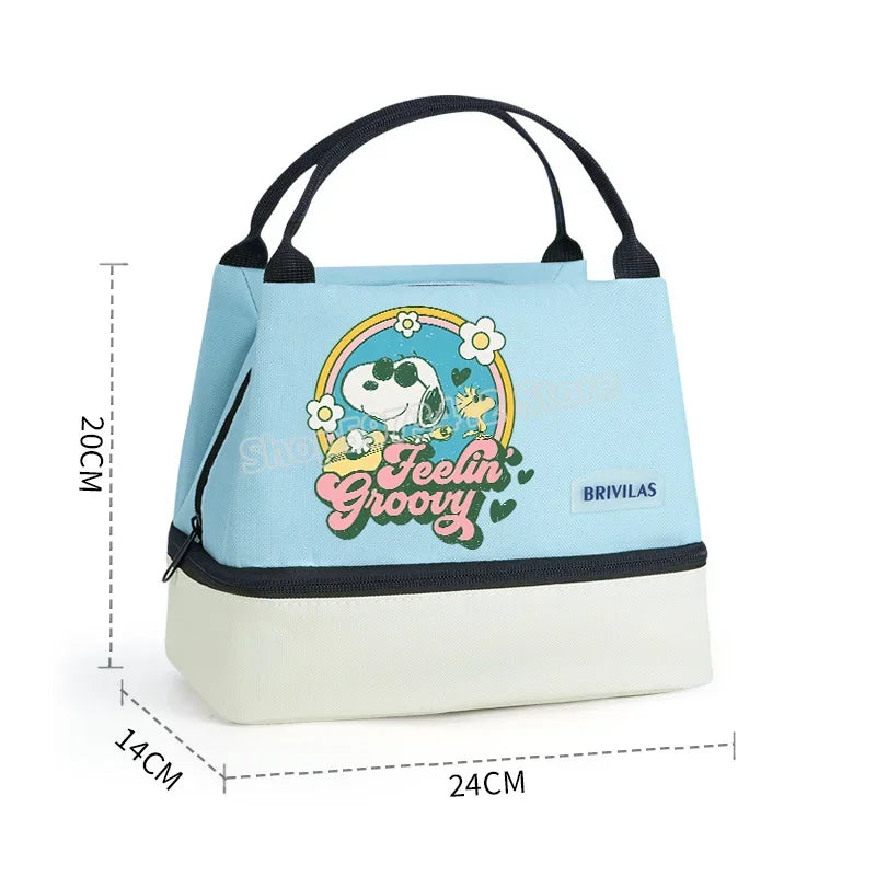 Snoopy Backpack Large Capacity Lunch Bags Insulated Cooler