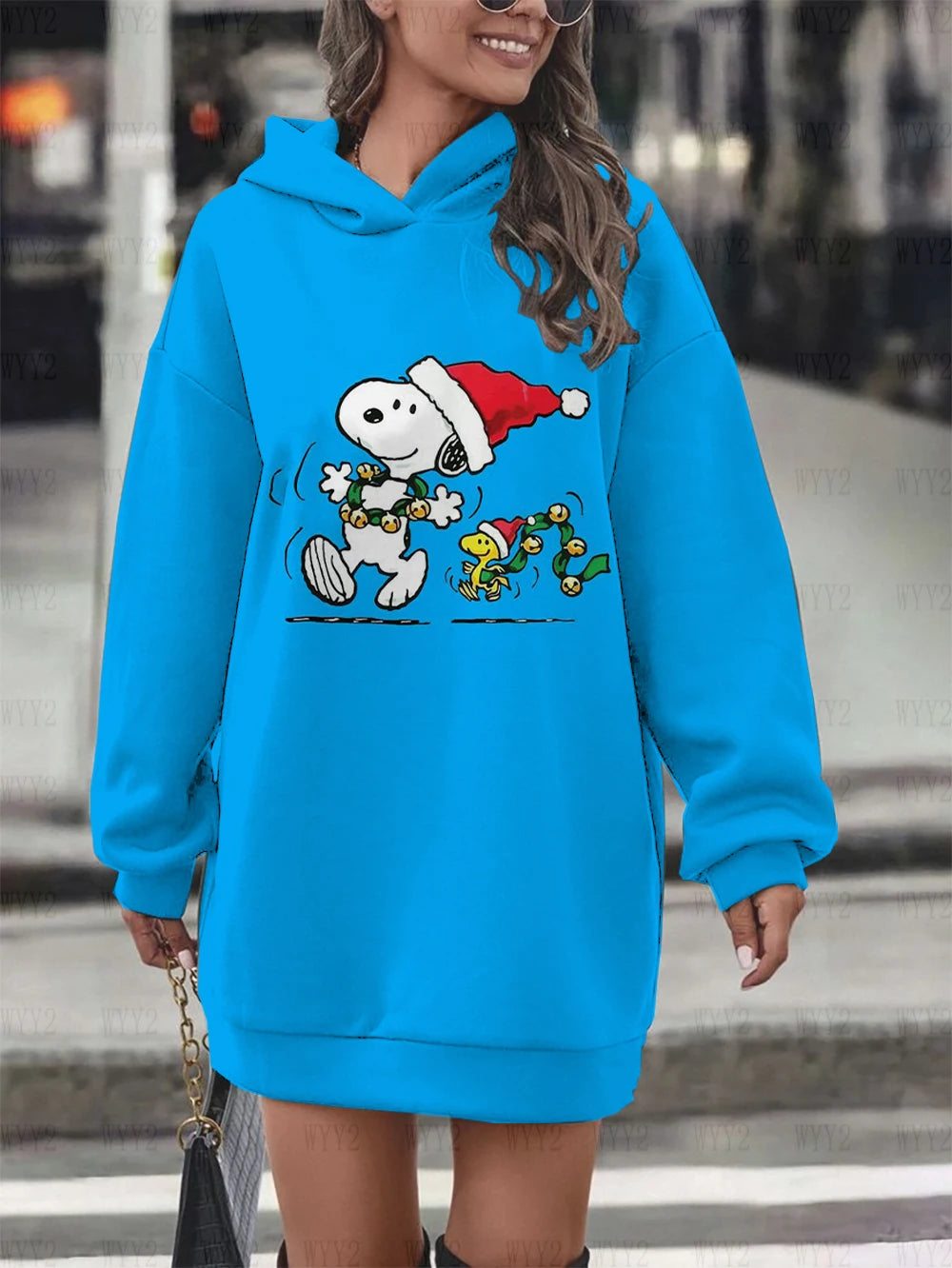 Womens Christmas Print Snoopy Hoodie