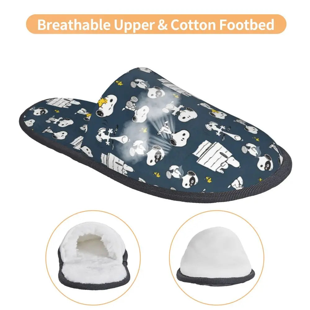 Custom Snoopys Collage Slippers for Bathroom Snoopy Slippers
