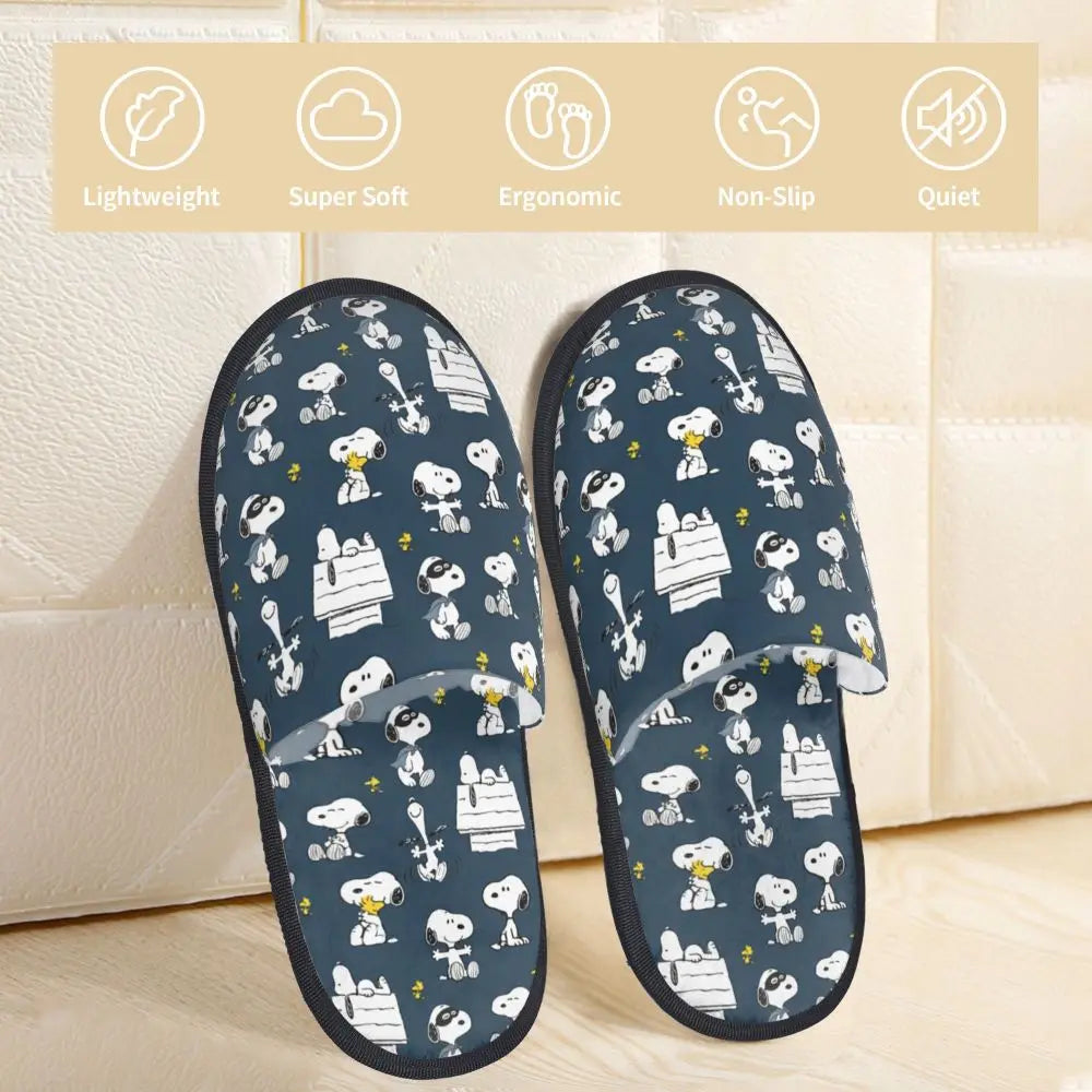 Custom Print Slippers Cartoon Memory Foam Cozy Snoopy Shoes