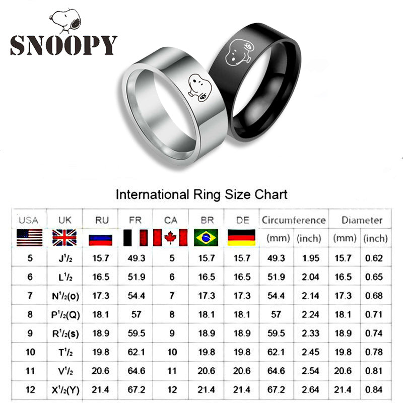 Titanium Alloy Ring Cartoon Gift Cute Snoopy Ring