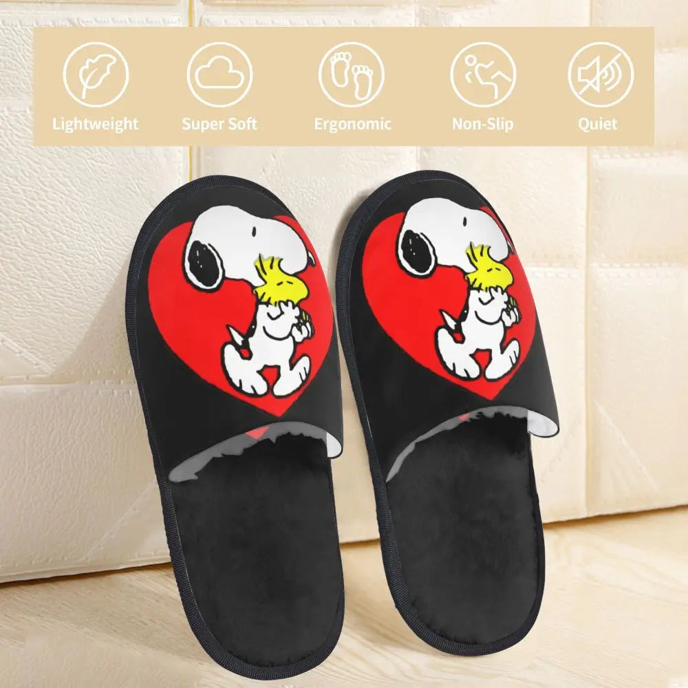 Memory Foam Pattern Slippers Faux Fur Snoopy Slippers