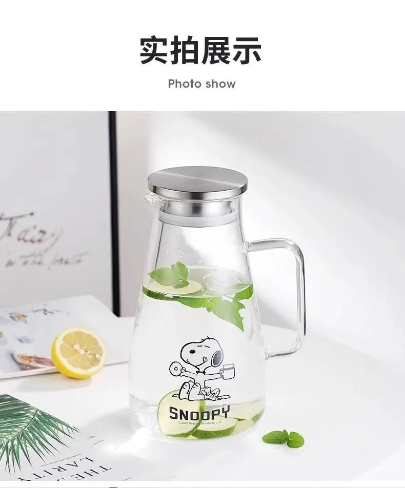 1500 ml Glass Water Jug Snoopy Cup