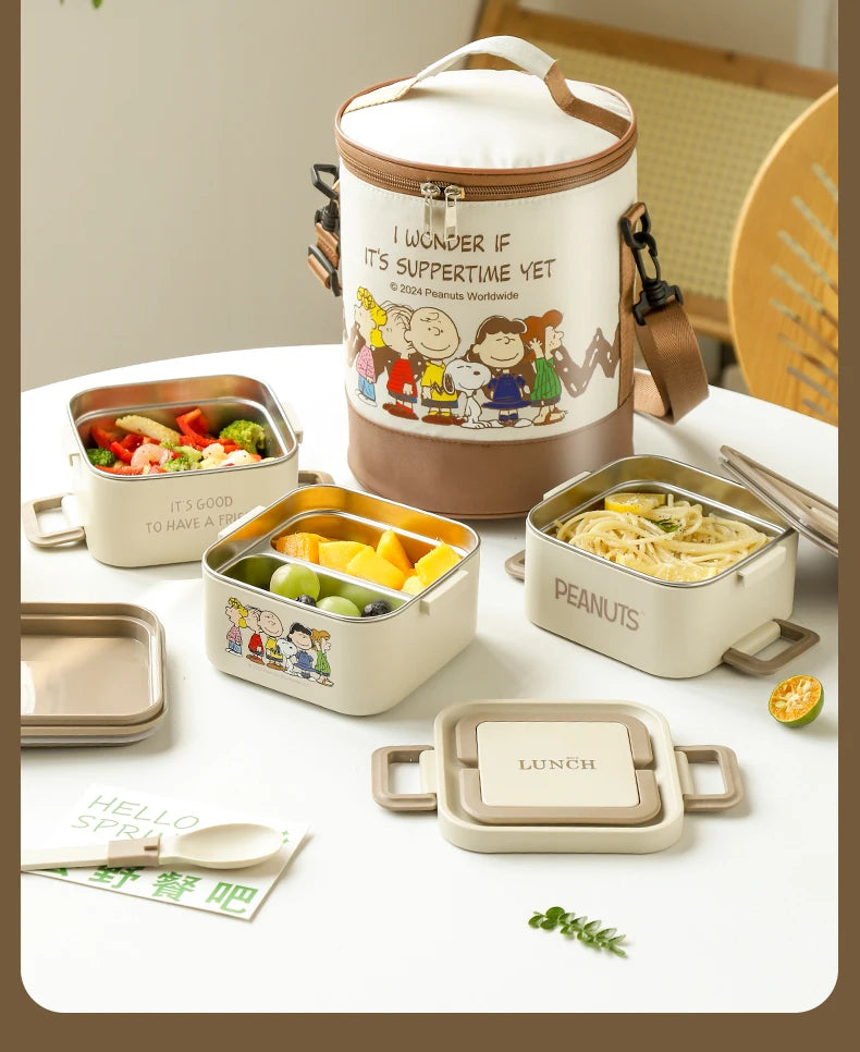 Stainless Steel Bento Box 2 Tier 500ml Snoopy Luch Box