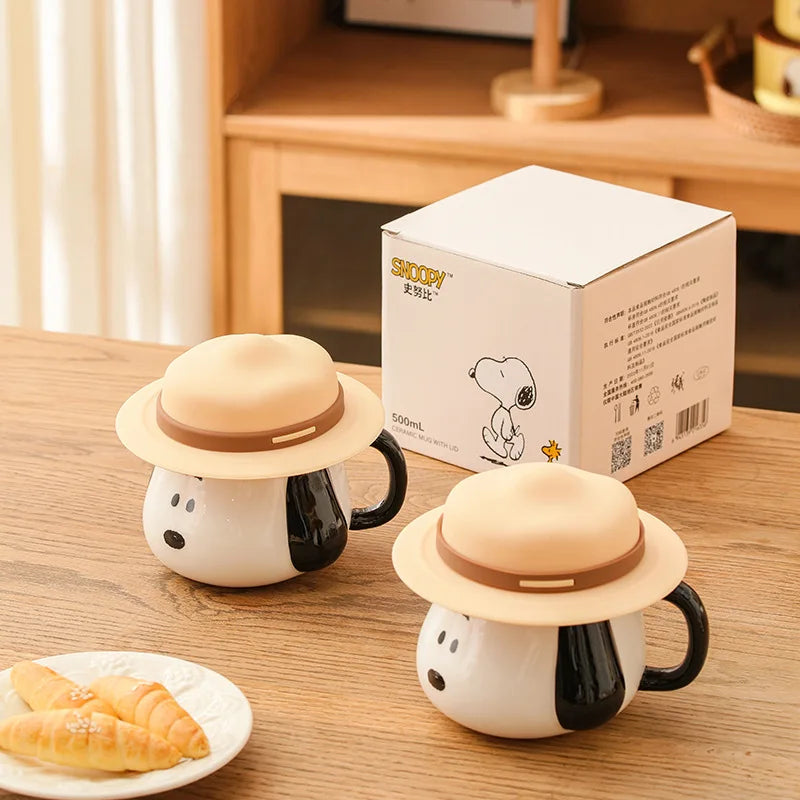 500ml Straw Hat Ceramic Mug Snoopy Cup