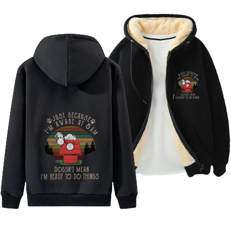 Zip Up Warm Cozy Snoopy Hoodie