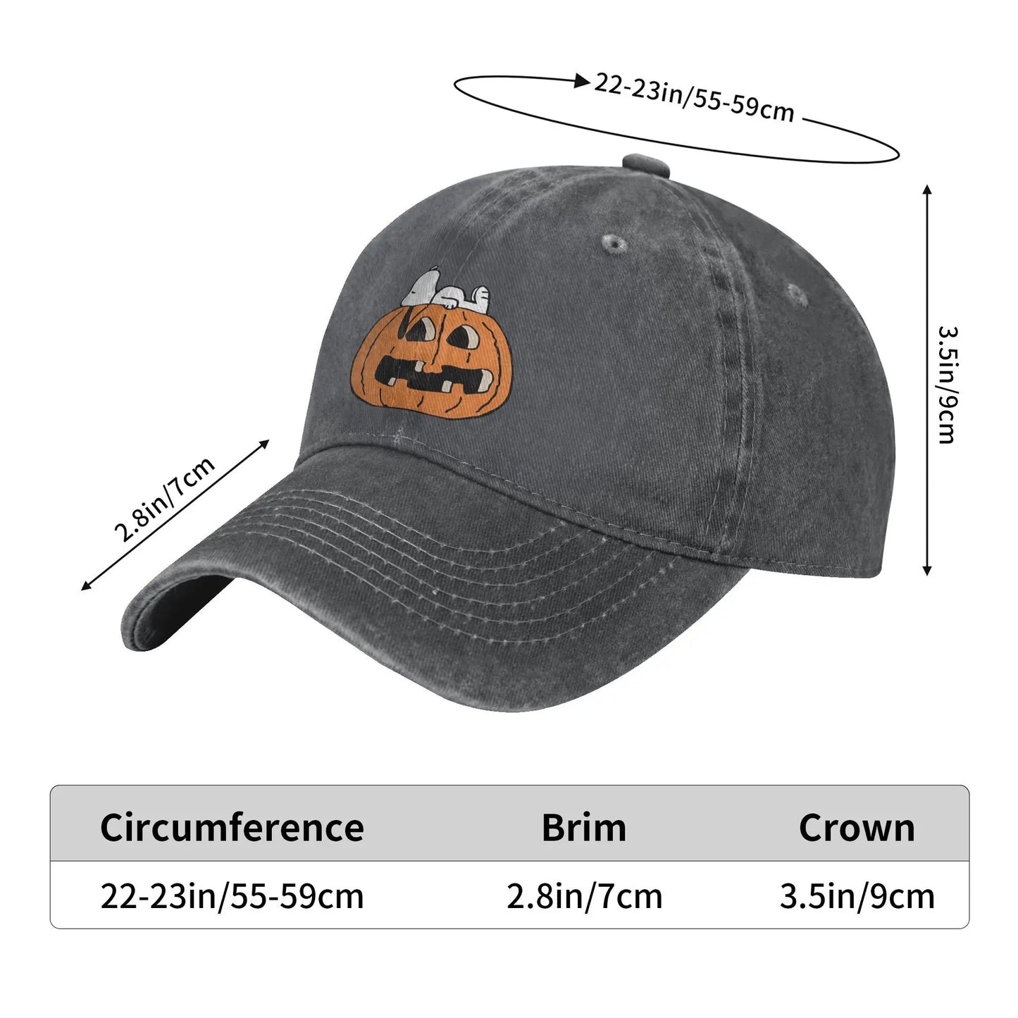 Halloween Pumpkin Print Cap Adjustable Snoopy Hat