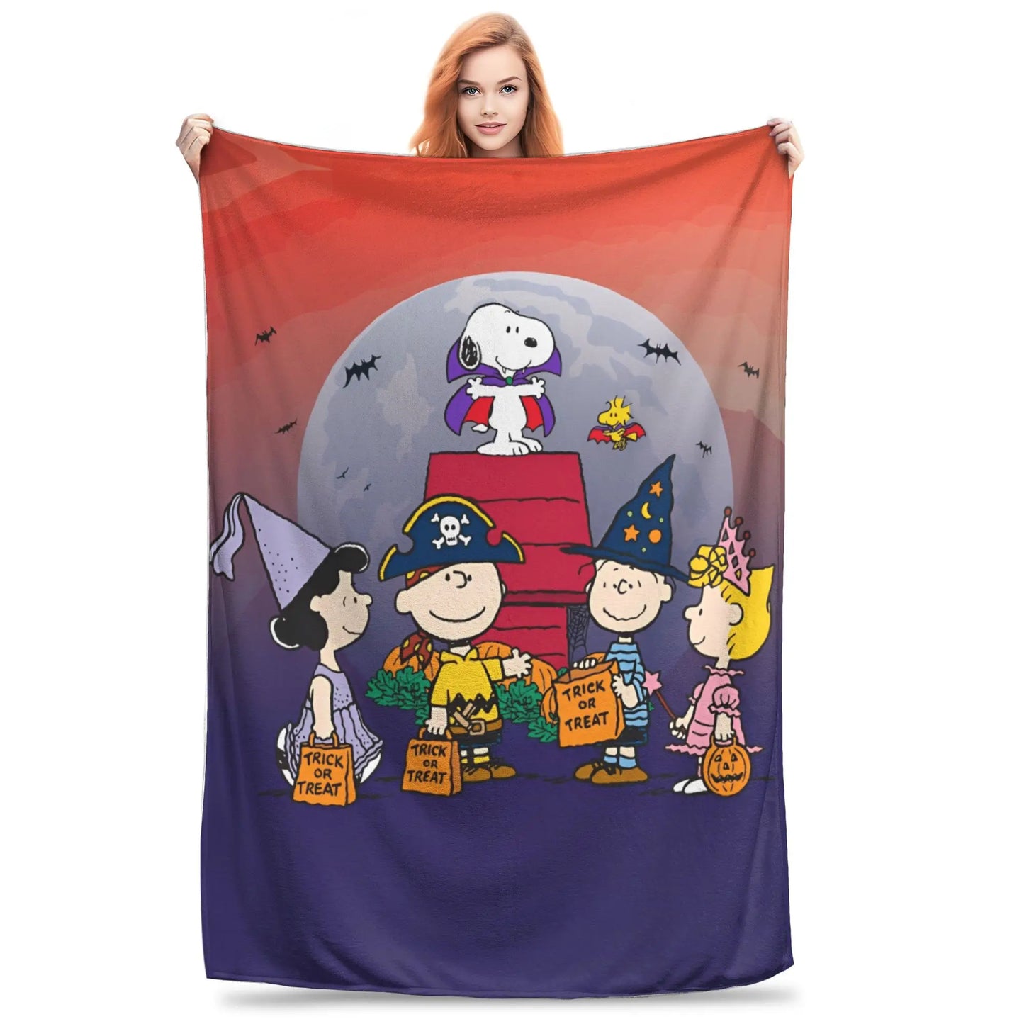 Cartoon Halloween Throw Blanket 50x60in Snoopy Blanket