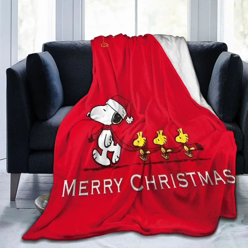 Peanuts Snoopy Christmas Knitted Fleece Throw Snoopy Blanket