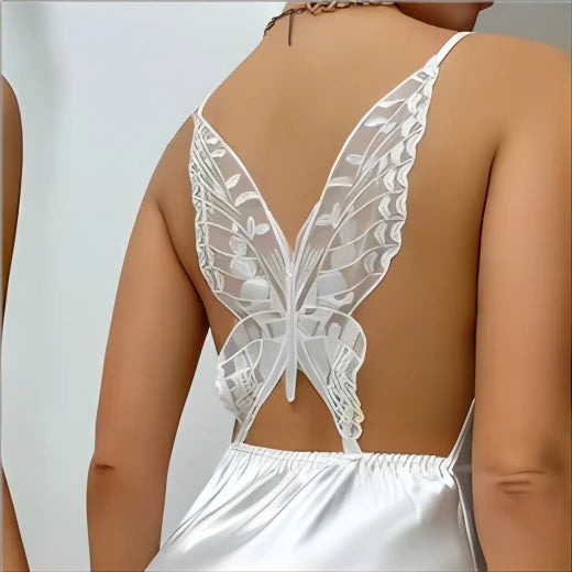 Snoopy Print Summer Women's Pajamas Comfortable Spaghetti Strap Backless Butterfly Lace Suspender Nightgown Luxury Sexy Dress