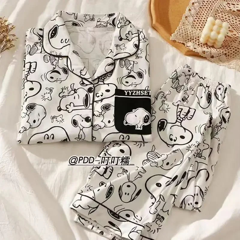 2 Piece Long Sleeved Pajamas Peanuts Snoopy Pyjama