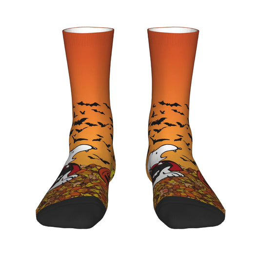 Halloween Pumpkin Dress Socks Unisex Crew Snoopy Socks