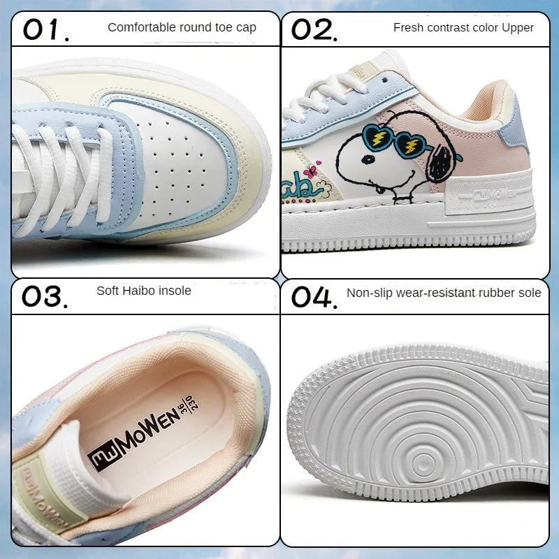 Womens Light Running Shoes Breathable Slip On Snoopy Shoes