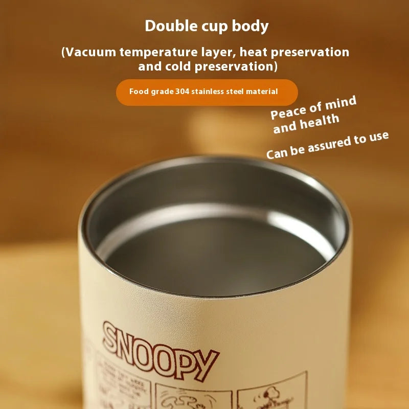 350ml Thermos Cup Stainless Steel Portable Office Snoopy Cup