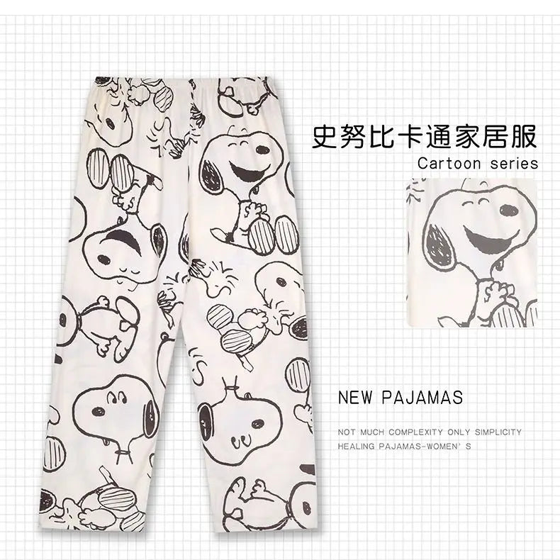 Snoopy Pajama Pants Wide Leg Snoopy Pyjama