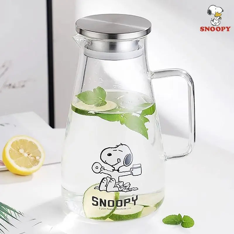 1500 ml Glass Water Jug Snoopy Cup