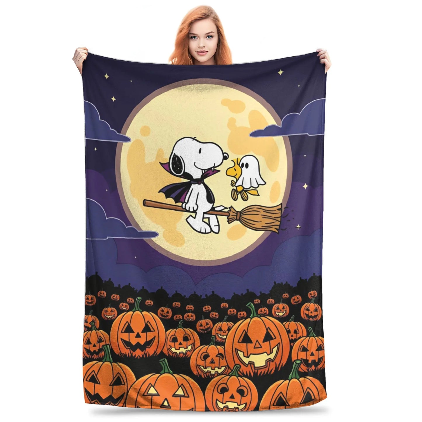 Cartoon Halloween Throw Blanket 50x60in Snoopy Blanket