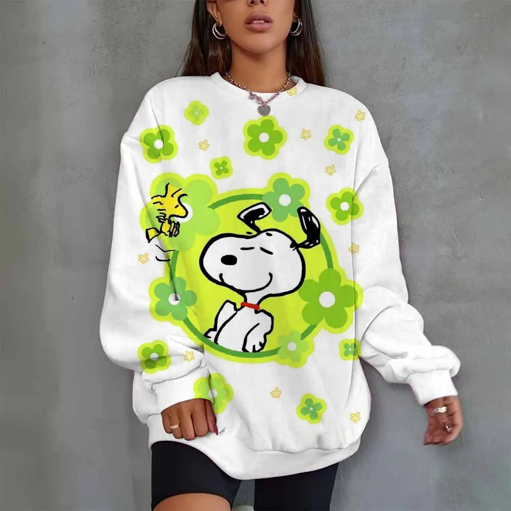 Women Oversized Hoodie O-Neck Snoopy Hoodie