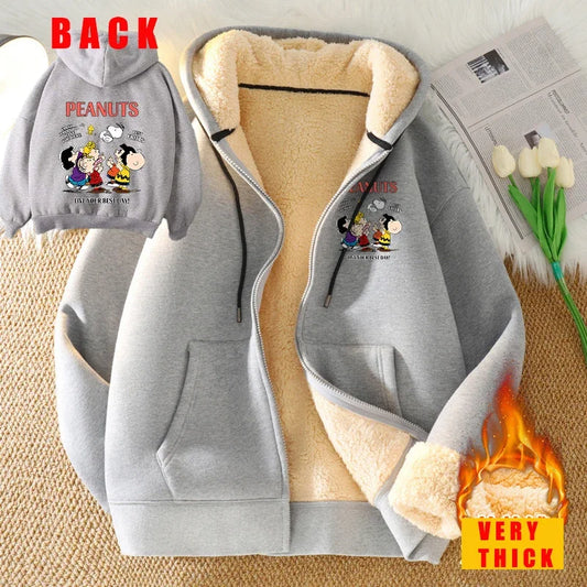 Zip Up Warm Cozy Snoopy Hoodie