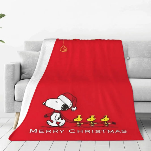 Peanuts Snoopy Christmas Knitted Fleece Throw Snoopy Blanket