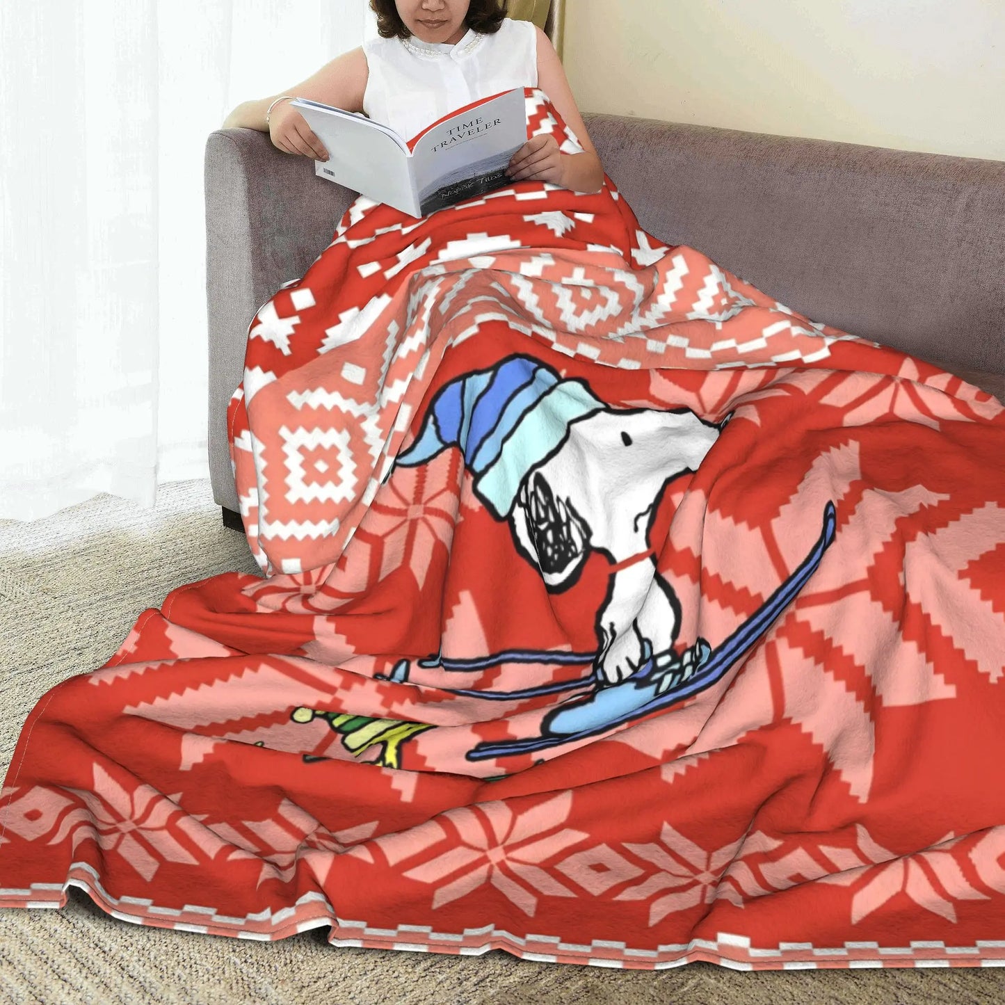Cute Cartoon Snoopy Coral Fleece Lightweight Snoopy Blanket