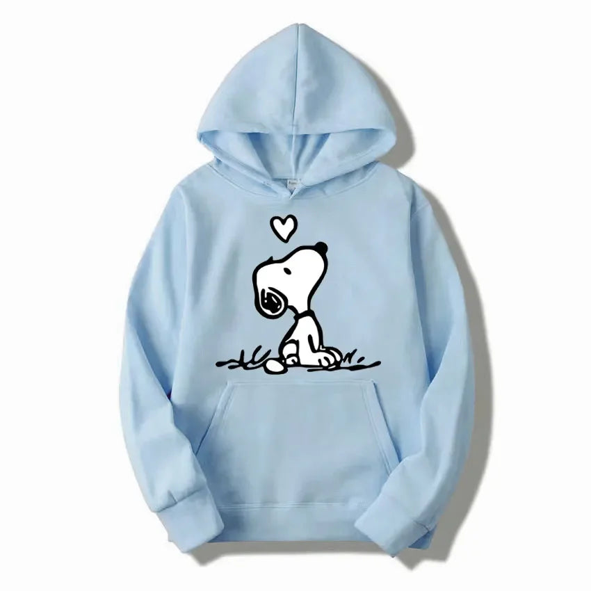 Unisex Fleece Hooded Sweatshirt Pullover Snoopy Hoodie
