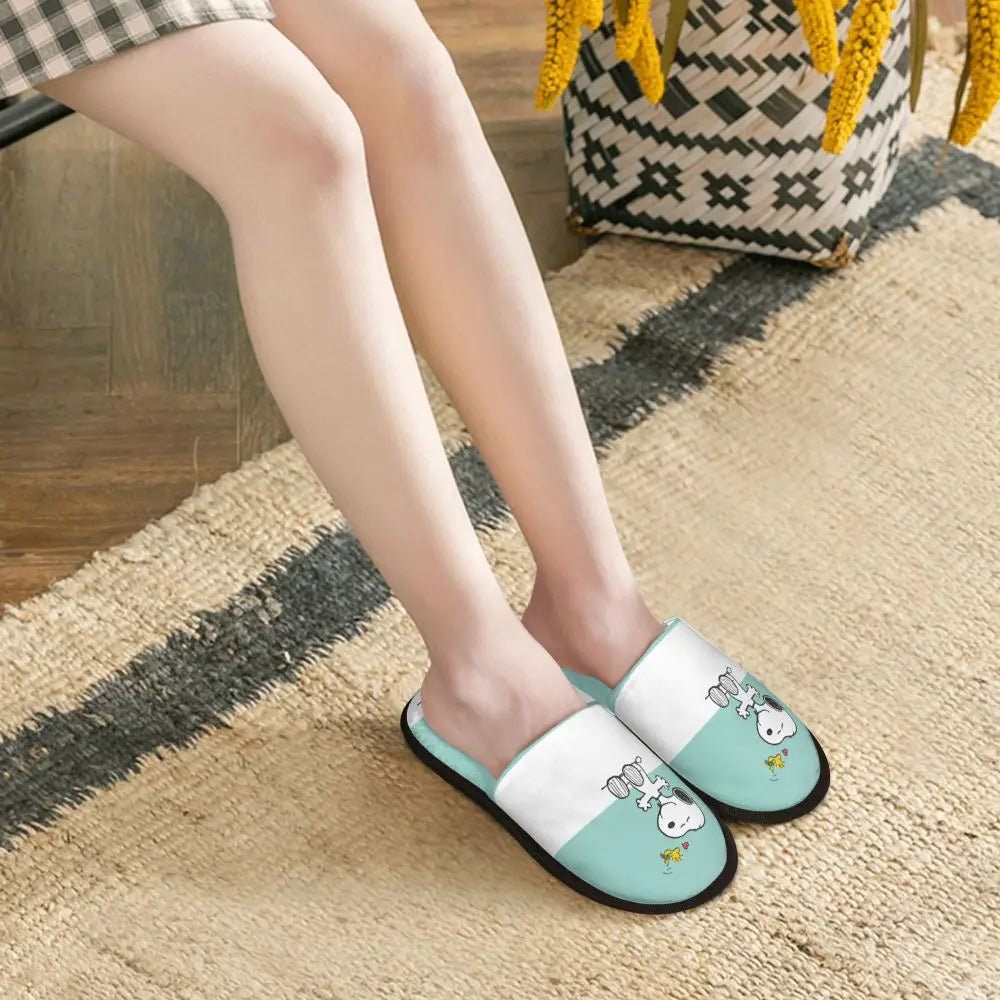 Custom Snoopys Collage Slippers for Bathroom Snoopy Slippers