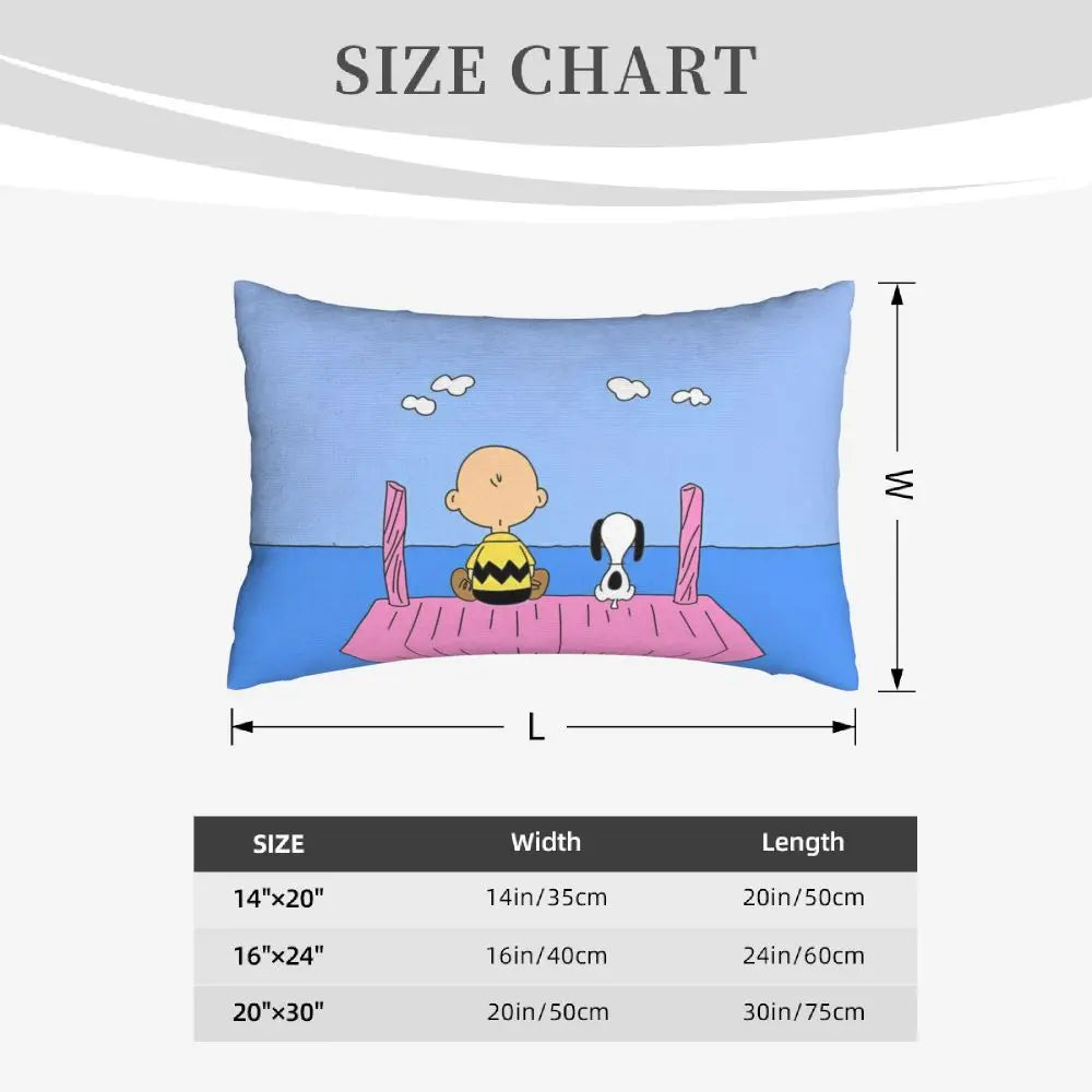 Cute Pillowcase 18in Square Red Snoopy Pillow