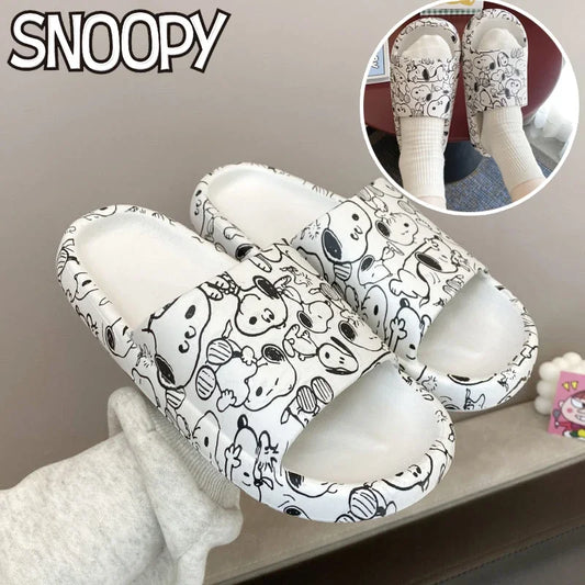 Women Platform Slippers Non Slip Indoor Snoopy Slippers