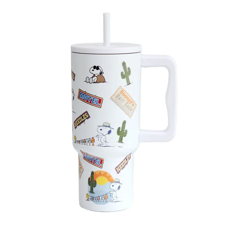 Insulated Stainless Steel Water Cup Straw 2025 Snoopy Cup