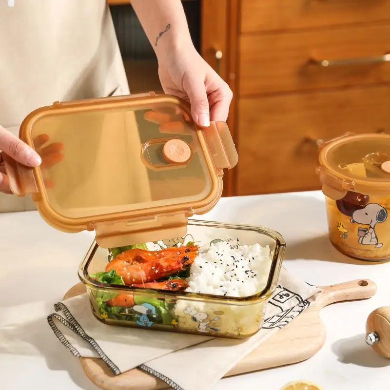 Snoopy Multi Layer Lunch Box Thermal Snoopy Luch Box