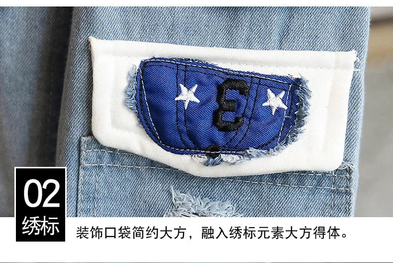 Denim Hooded Jacket Drawstring Retro Jean Snoopy Hoodie