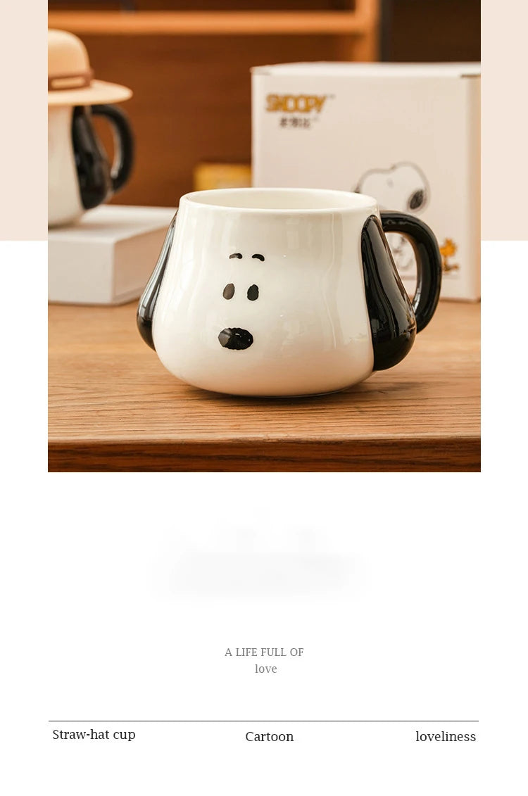 500ml Straw Hat Ceramic Mug Snoopy Cup