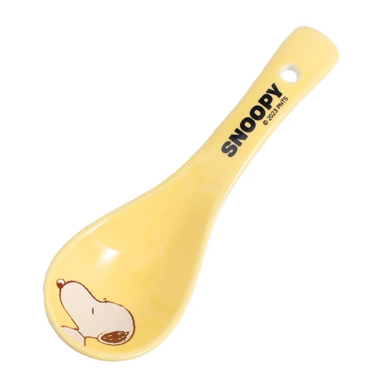 Snoopy Spoon Cartoon Ceramics Spoon Cute Child Snoopy Tableware Spoon Gift Girl Drink Porridge Spoon Hanging Hole Wholesale