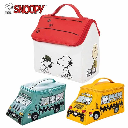 Snoopy Backpack Cosmetic Bag Cartoon House Car Shape Storage