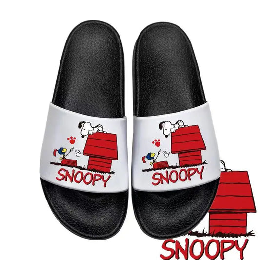 Miniso Couple Slippers Anti Slip White Snoopy Slippers