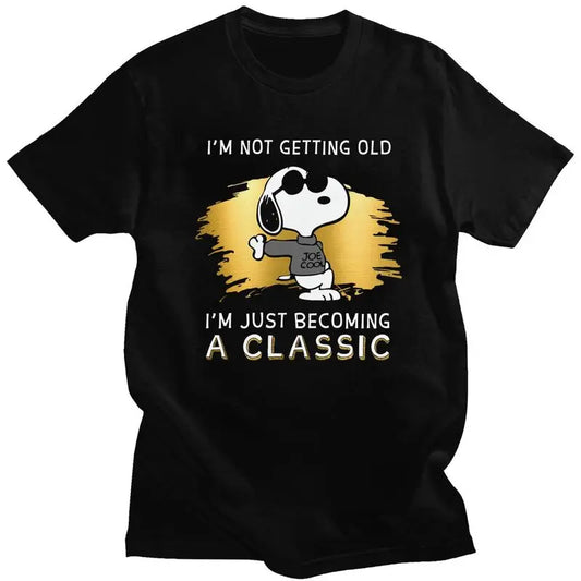 Men's Graphic Cotton T Shirt Not Getting Old Snoopy Shirt