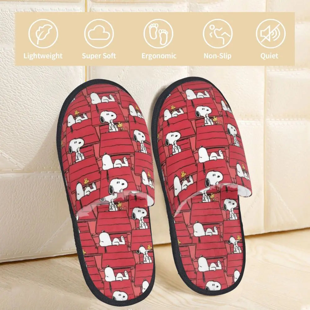 Custom Print Slippers Cartoon Memory Foam Cozy Snoopy Shoes