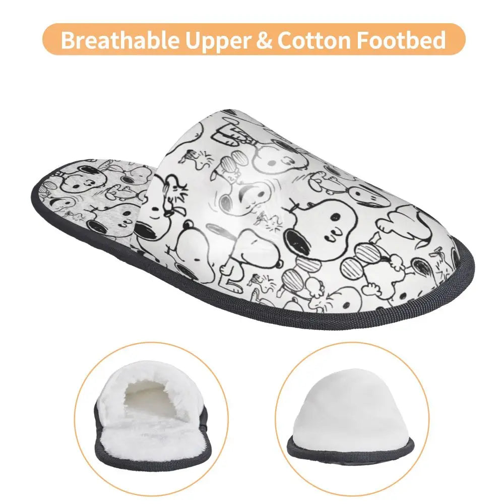 Custom Snoopys Collage Slippers for Bathroom Snoopy Slippers