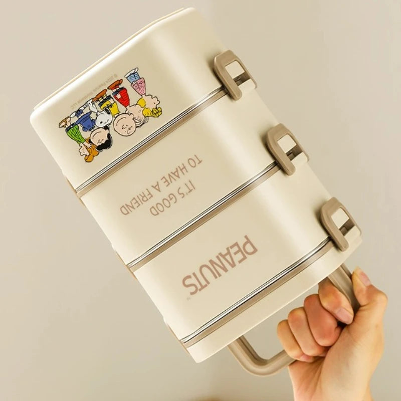 Stainless Steel Bento Box 2 Tier 500ml Snoopy Luch Box