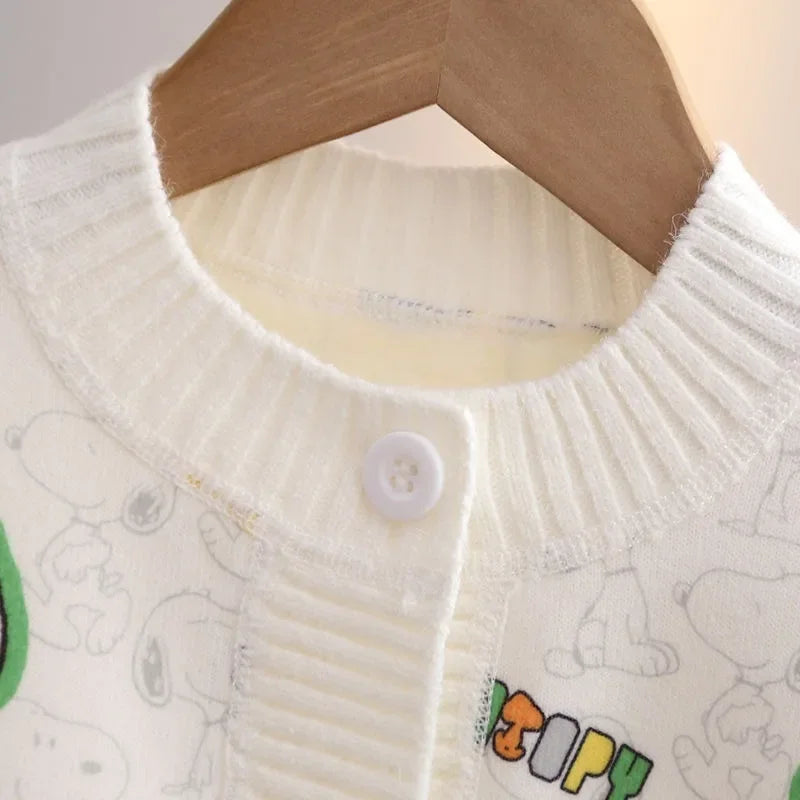 Kids Snoopy Knit Cardigan Winter Snoopy Stuffed Sweatshirt