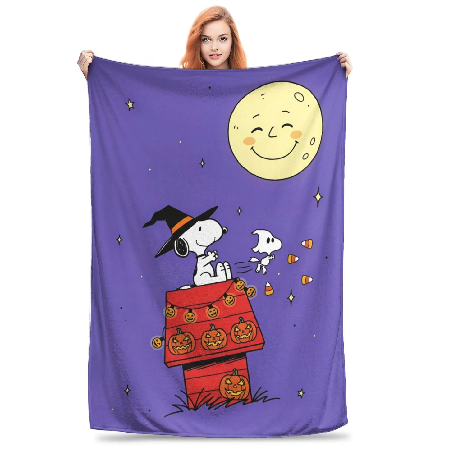 Halloween Pumpkin Cartoon Throw Blanket 50x60 Snoopy Blanket