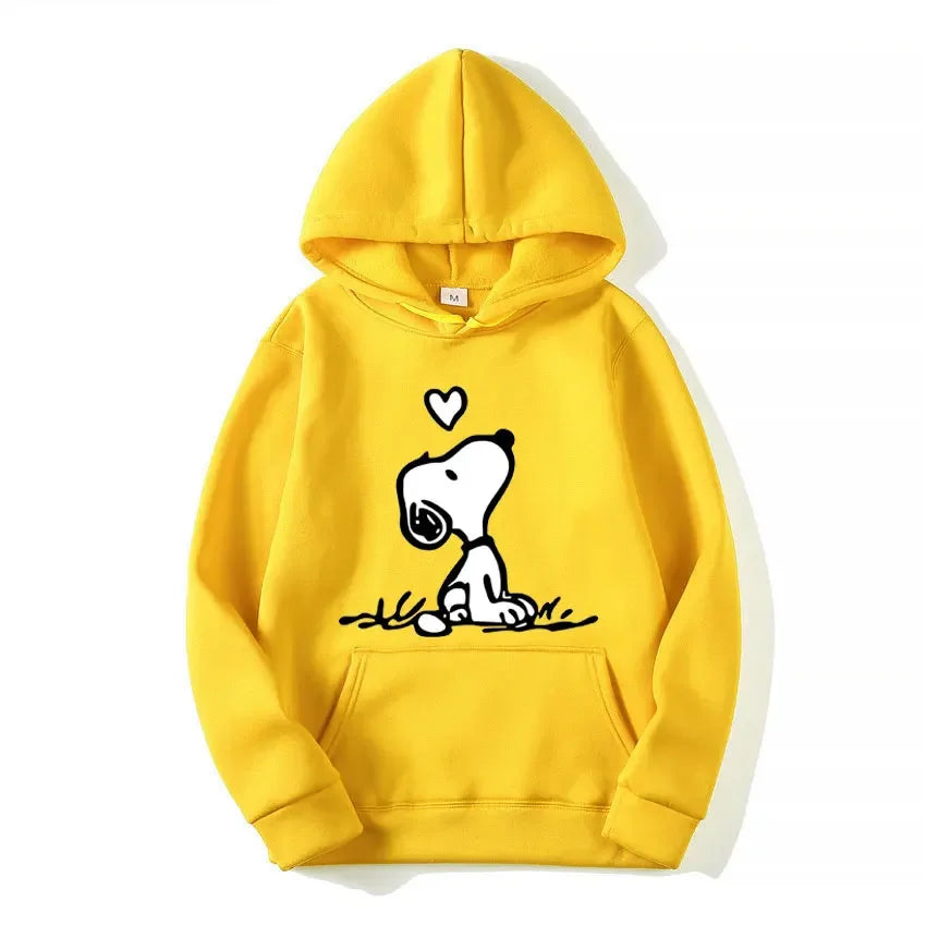 Unisex Fleece Hooded Sweatshirt Pullover Snoopy Hoodie
